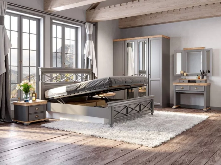 Комод с зеркалом Амели Оникс серый_4