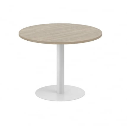 Стол переговорный круглый Sigma SG.279.OD.GR Дуб темный Серебряный металлик_0