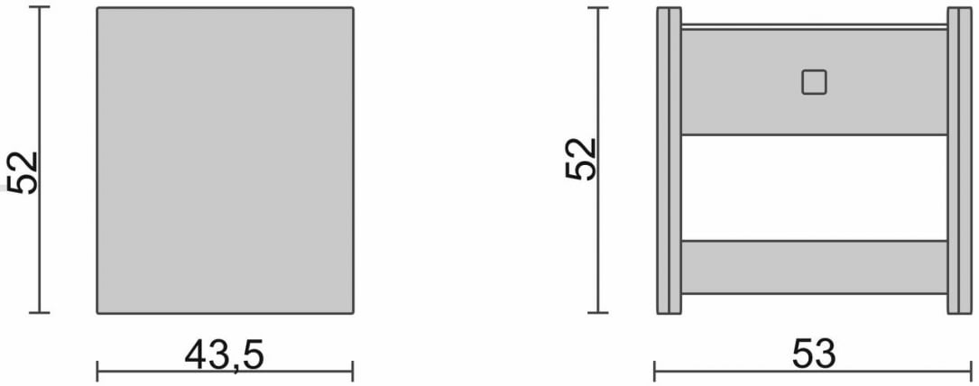 Тумба прикроватная с 1-м ящиком Бежевая_68405_1
