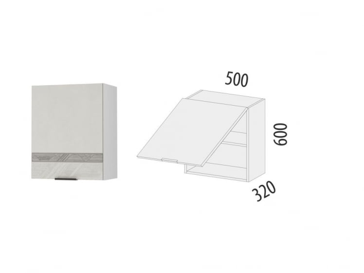 Шкаф над вытяжкой (с системой плавного закрывания) Бостон 104.12_3