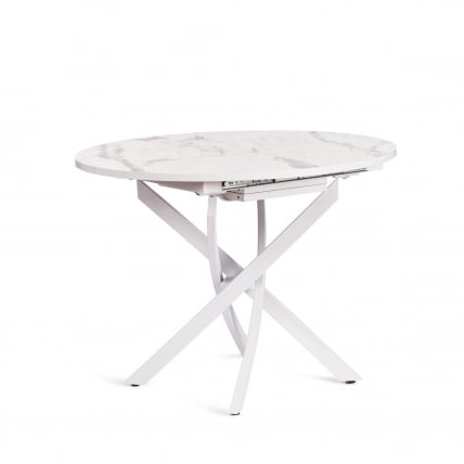 Стол MANZANA ЛДСП/HPL/металл, 100 х 100+30 х 75 см, Мрамор светлый/белый_6