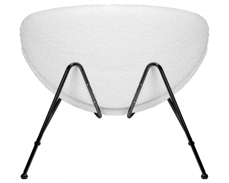 Кресло дизайнерское ДОБРИН ЕМИЛЙ (белый (букле) ткань, черное основание) / DOBRIN EMILY_4