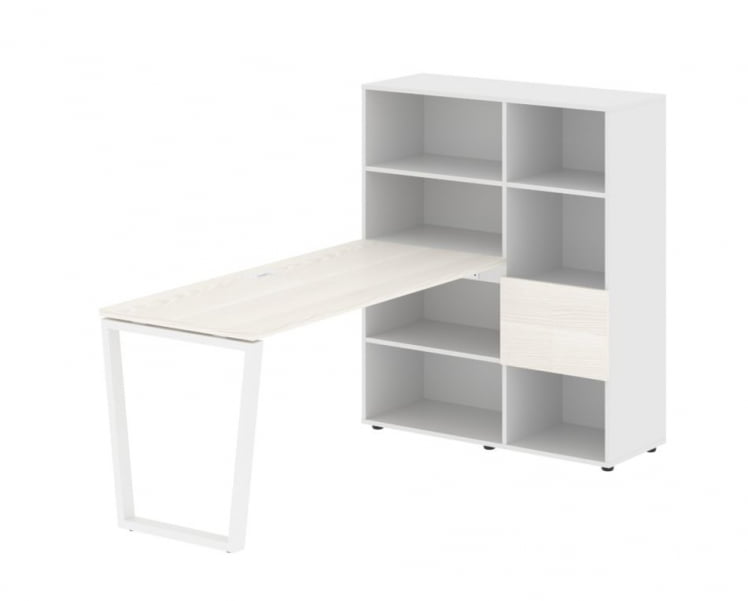 Рабочая станция ЕДИС ЕВРСТ 1115 Ясень Траун Белый Белый / EDIS EVRST_0