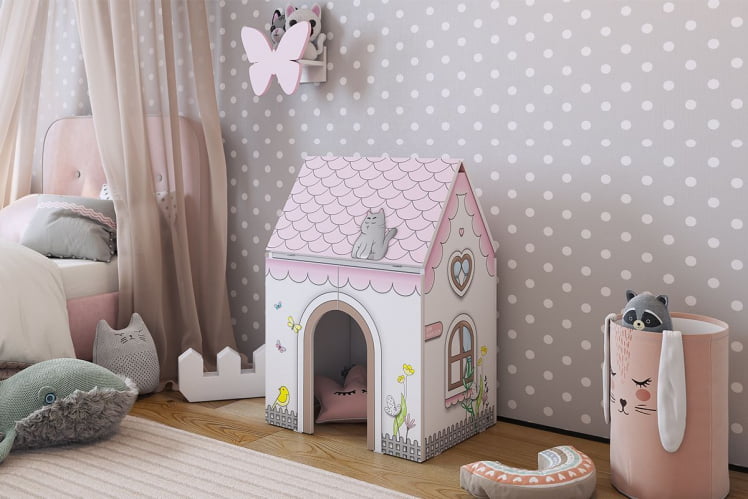 Стол Домик MK-0017 Белое дерево/розовый_3