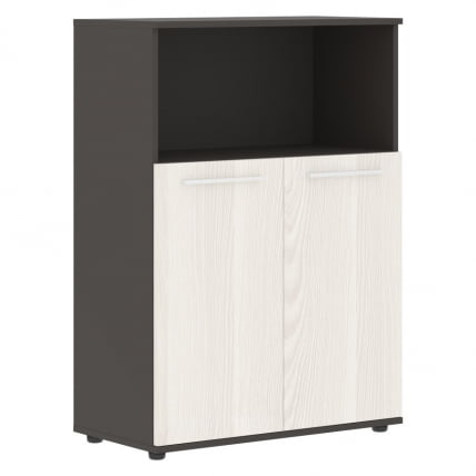 Шкаф с глухими малыми дверьми ЕДИС ЕМCС 85.3 Ясень Траун Белый Мокко / EDIS EMCS_0