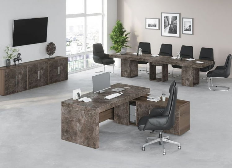 Креденция 2 двери B-TONE BTN36140242 Вяз Бетон темный_2