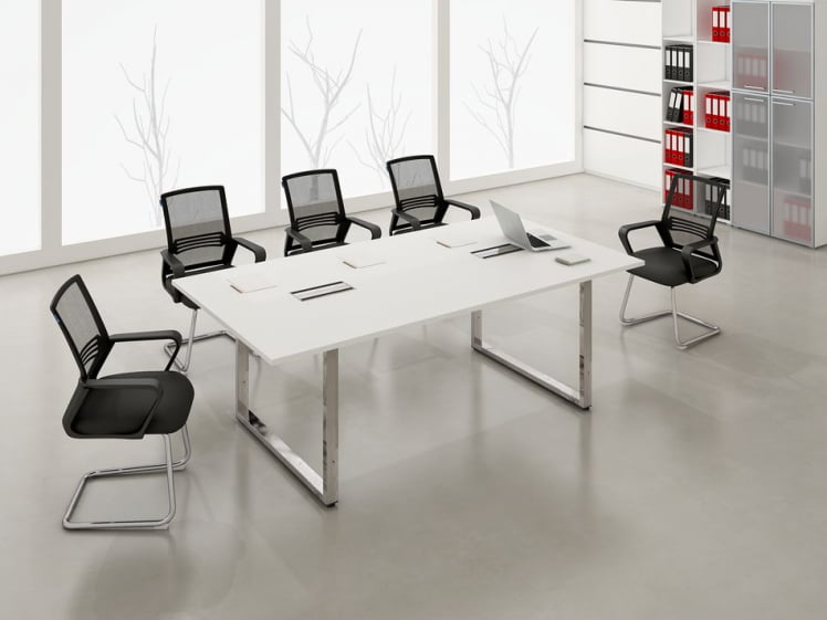 Стол системы БЭНЧ, переговорный, средний GLOSS LINE НСПС-О.928 Белый Премиум_1