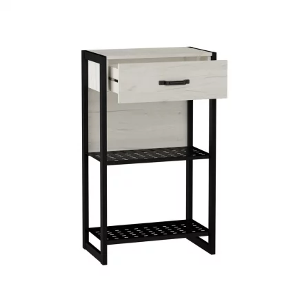 Тумба с зеркалом Техно ЛД 01 Дуб Крафт Белый Черный_5