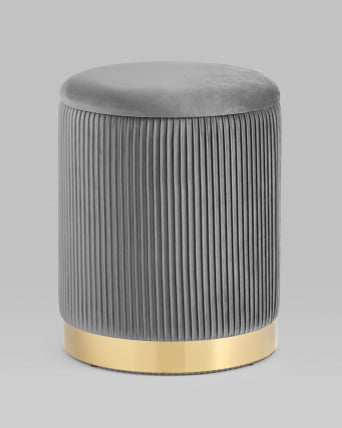Пуф Шарлотта с ящиком велюр Серый_1
