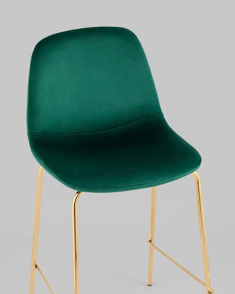 Стул полубарный Валенсия SN велюр Зеленый золотые ножки_3