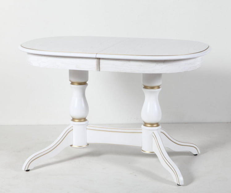 Стол обеденный раскладной Лира (1,6м) тон 1 с золотой патиной_0