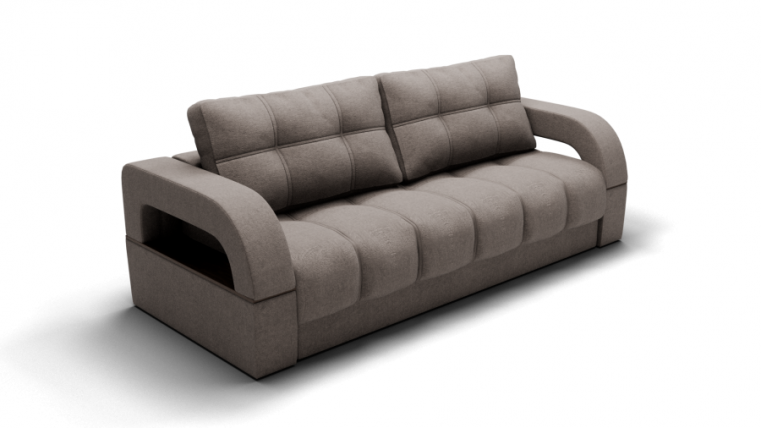 Диван Рич-1 (ЗР) Цвет фасада: Серо коричневый; Тип: Прямой; Материал фасада: Металл/Велюр_0