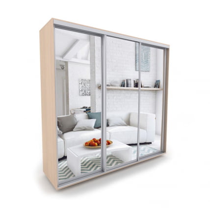 Шкаф-купе 3-х дверный Акцент-Сим З 1800х600  Дуб молочный_0