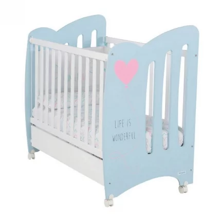 Кровать Micuna Wonderful 120x60 Sky blue/White_0