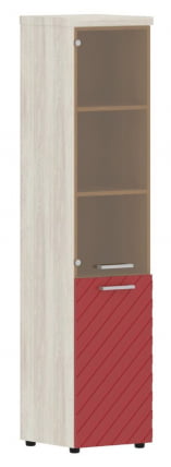 Шкаф колонка комбинированная с топом (левый) Torr LUX TLHC 42.2 L Сосна Эдмонд Красный_0