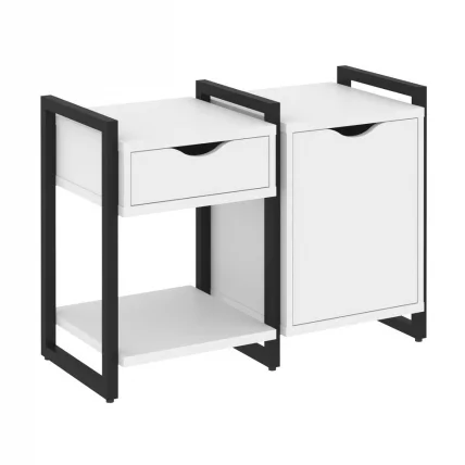 Тумба на регулируемых опорах наборная. Вариант №3 LOFT VR.L-TN-3.O Металл черный Белый Бриллиант_0