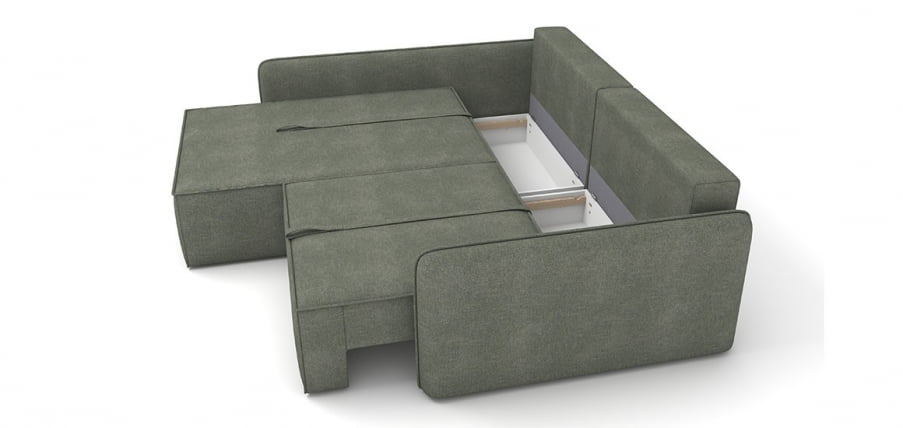 Диван угловой Лофт левый ткань Jasper viridian (1760*2320*810) Серо-зеленый, 2117898/50635/8_5