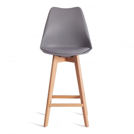 Стул барный TULIP BAR (mod. C1014H-1) / 1 шт. в упаковке пластик/дерево, 42 х 47,5 х 104 см, Grey (серый) 92717 / натуральный_4
