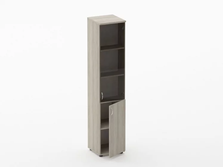 Шкаф высокий со стеклом Twin 16.16.13Пр Дуб Сантана светлый_1