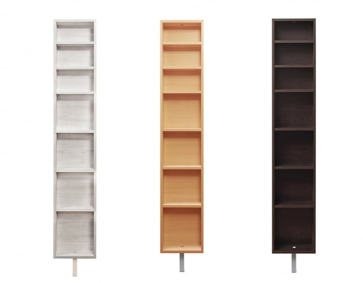 Поворотный шкаф в черном глянцевом стекле Зум Шелф Венге_2