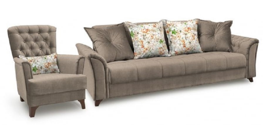 Кресло Ирис ТК 960 Коричневый Фибра 2885/5 Коричневые цветы_0