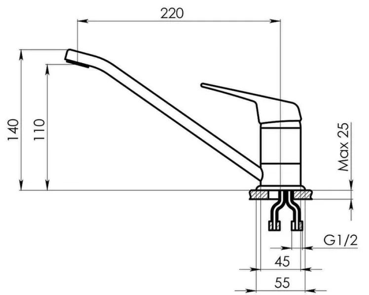 Кухонный смеситель STANDART ST-21 Бежевый_1