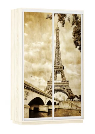 Шкаф-купе двухдверный Экспресс Дуо 1400х2200h Париж/Дуб сонома_0