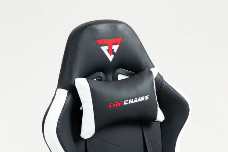 Кресло спортивное ТопЧаирс Пропхет с оттоманкой черно-белый / TopChairs Prophet_2