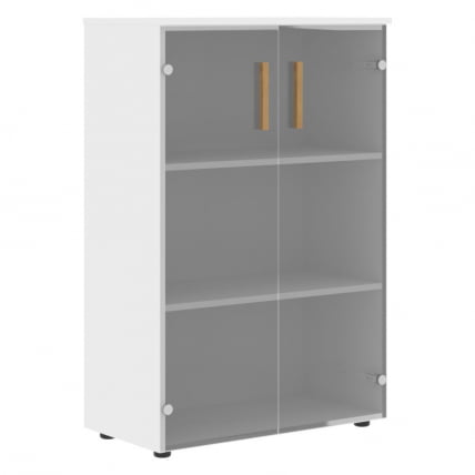 Шкаф со стеклянными дверьми Forta FMC 80.2 Белый премиум_0