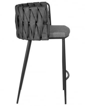 Стул полубарный ДОБРИН АМЕЛИА CОУНТЕР (серая ткань (Ф-48), темно-серый винтажный ПУ (МФ-12)) 4 шт / DOBRIN AMELIA COUNTER (F-48), PU (MF-12))_3