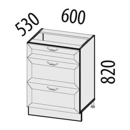 Стол кухонный (3 ящика с системой плавного закрывания) Оливия 72.91_1