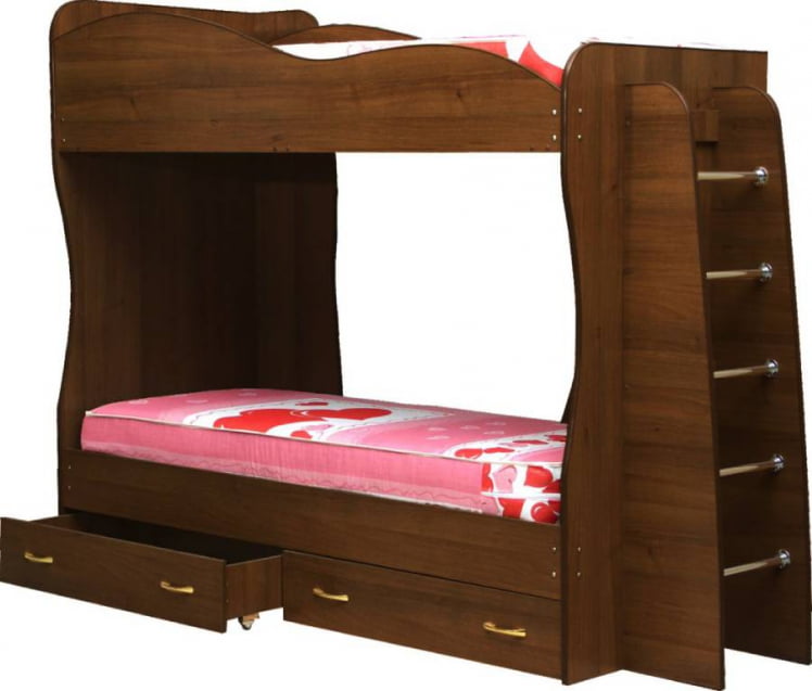 Кровать детская двухъярусная Юниор-1 Итальянский орех_0