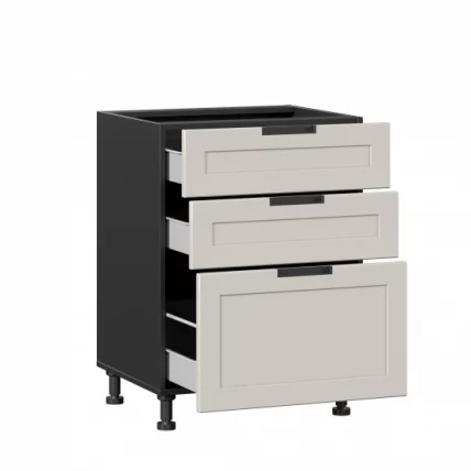 Тумба кухонная 600 с 3 ящиками (4) Джамис ЛД 296.140.000.135 Черный Кашмир_1