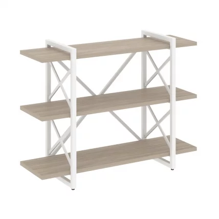 Стеллаж на регулируемых опорах - 3 полки LOFT VR.L-MST.O-3.8V Металл белый Дуб Аттик_0