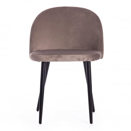 Стул MELODY (mod. 4997) металл/вельвет, 52х49х78см, серо-бежевый/черные ножки_4