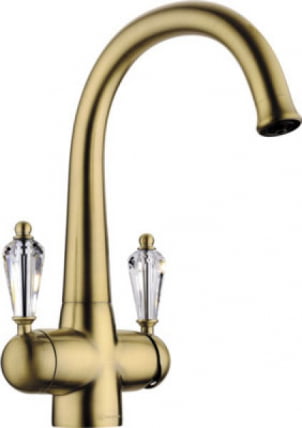 Смеситель Omoikiri Okinawa-Ab Латунь/Античная Латунь/Прозрачный Кристалл _0