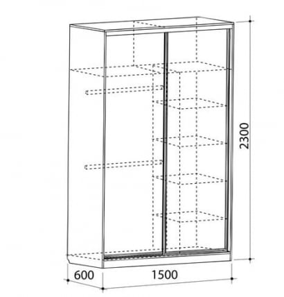 Шкаф-купе Гранд-1 Вишня оксфорд_3