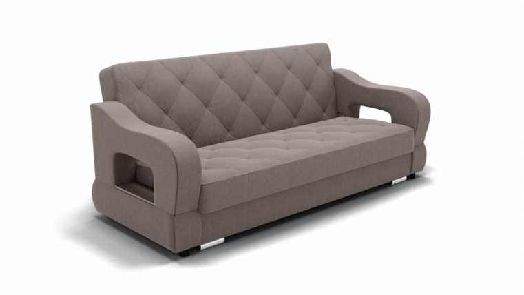 Диван Бруно-2 (ЗР) Цвет фасада: Серо коричневый; Тип: Прямой; Материал фасада: Металл/Велюр_0