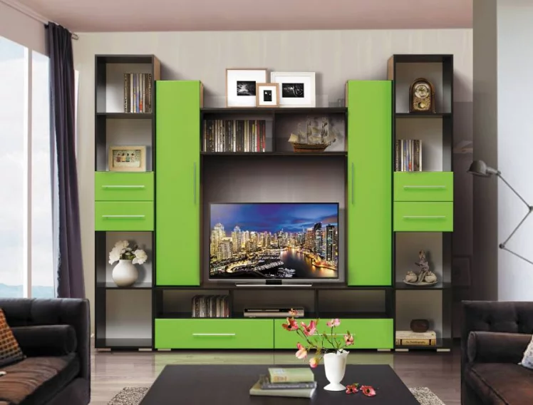 Набор мебели для гостиной Грация 2 МДФ глянец Венге/Венге шелк_0