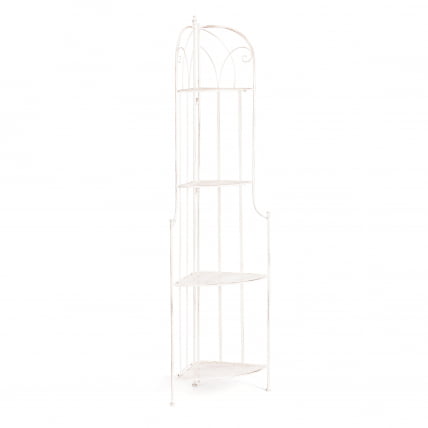 Этажерка угловая Secret De Maison Nicole (PL08-10338) стальной сплав, античный белый, 48х33х159 см_0