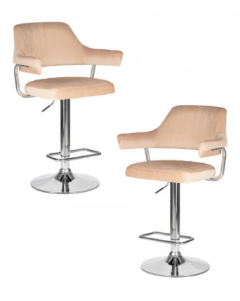 Стул барный ДОБРИН CХАРЛЙ (бежевый велюр (МДЖ9-10)) 2 шт / DOBRIN CHARLY (MJ9-10))_0
