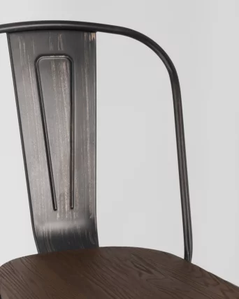 Стул Tolix Wood 850 Черная патина с золотом_7