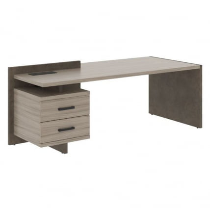 Стол руководителя левый ВООД&СТОНЕ СФ-531301 Дрифтвуд Бетон Чикаго темный / WOOD&STONE_0