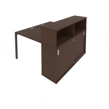 Рабочая станция с опорным шкафом-купе Metal System БП.РС-СШК-2.1 Венге/Антрацит_0