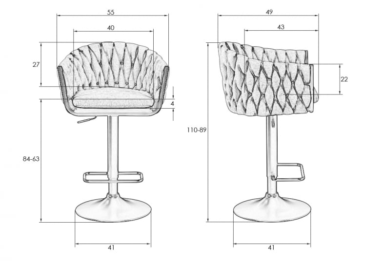 Стул барный DOBRIN LEON (кремовая ткань (LAR 275-33))_8
