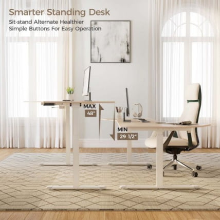 Стол компьютерный с электроприводом Eureka ERK-EDI-FS-MW (Fan shaped), клен_4