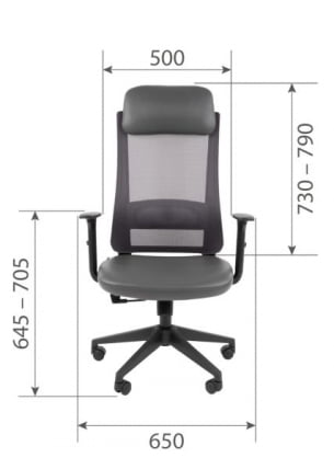 Офисное кресло CХАИРМАН 500 ЛТ (ЛТ) ЭКО экокожа Серый / CHAIRMAN (LT)_24