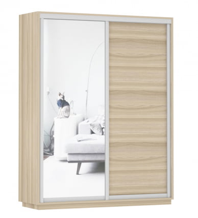 Шкаф-купе двухдверный Экспресс Дуо Медиум 1600х2200х Ясень шимо светлый / 1600х2200h_0