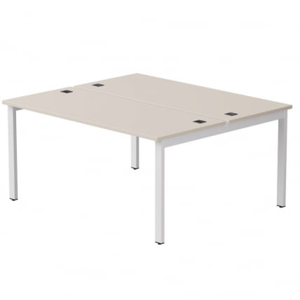 Бенч-система на 2 места на металлокаркасе, опоры 90 гр Everprof EVO 254S018 Кашемир Белый (1580)_0