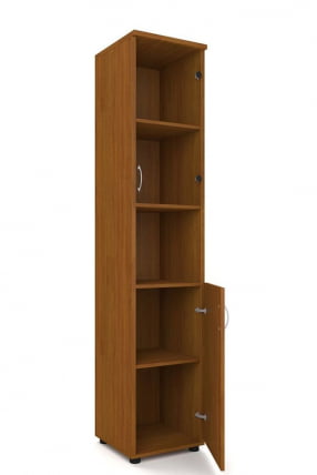 Шкаф для документов узкий с прозрачными стеклами Р.П-4СБ Крафт золотой_1